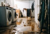 water damage in the basement due to flooding